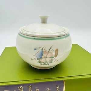 Royal Copenhagen Floral Bluebell Lidded Sugar Bowl Denmark 965Y